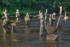Rock sculptures in the Humber River