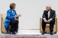 Iranian Foreign Minister Mohammed Javad Zarif and European Union official Catherine Ashton
