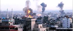 The Gaza Strip under Israeli bombardment