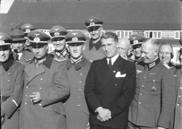 Wernher Von Braun, center, played an integral role in developing the V-2 rocket
