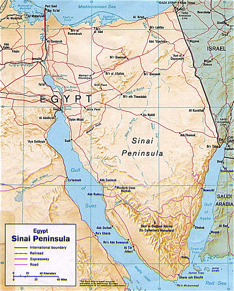 Sinai Peninsulaa map