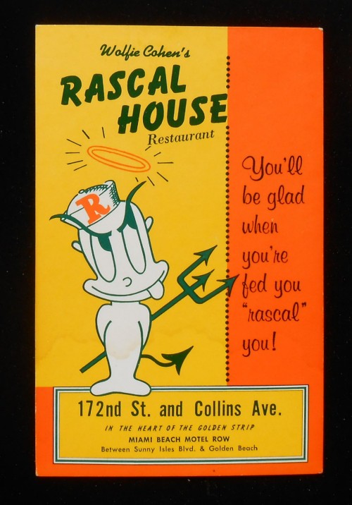 The Rascal House menu