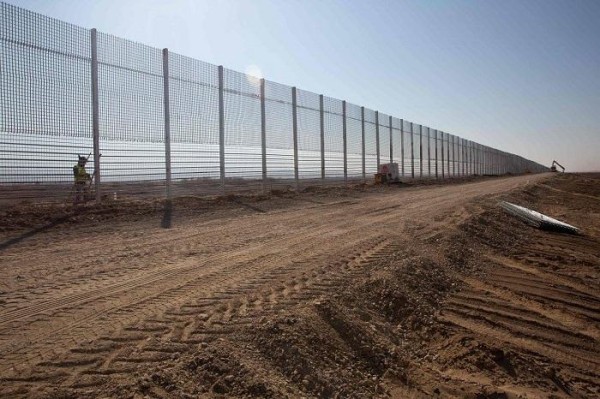 Israel's security fence along the border with Jordan