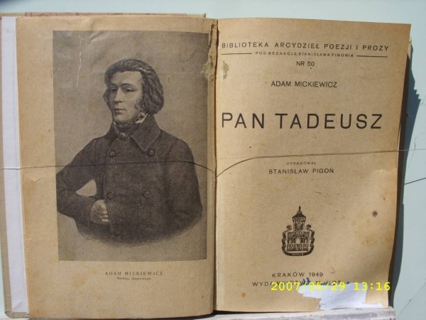 Adam Mickiewicz's book of poetry