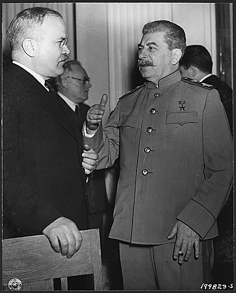 Joseph Stalin and Vyachesav Molotov