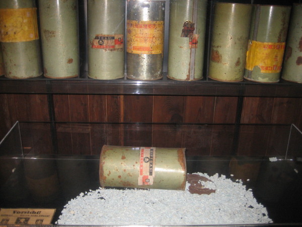 Zyklon-B canisters in the museum