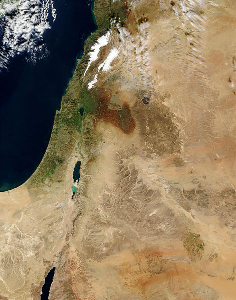 Satellite image of the Middle East today