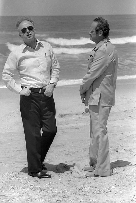 Yitzhak Rabin, left, and Yigal Allon