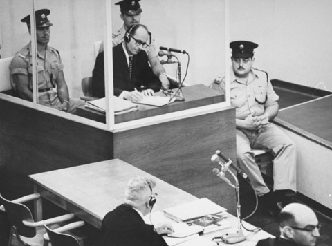 Adolf Eichmann at his trial in Jerusalem