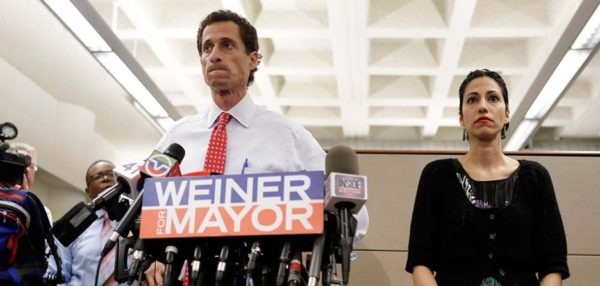 Anthony Weiner and his wife, Huma Abedin