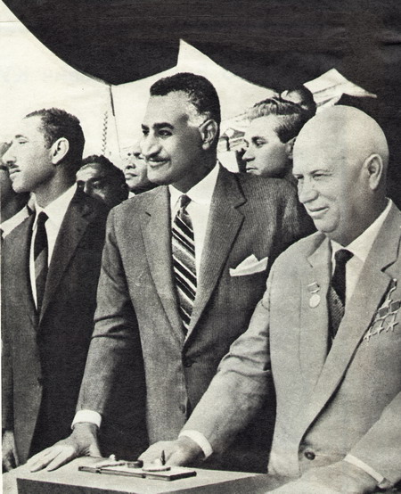 Nikita Khrushchev and Gamal Abdel Nasser, Egypt's president