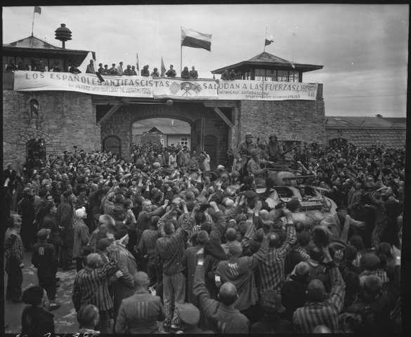 Holocaust survivors in the Mauthausen concentration camp