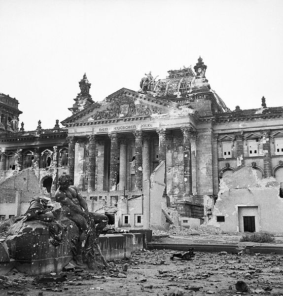 The ruins of Germany's parliament in 1945