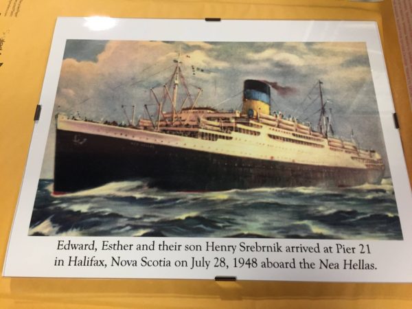 The Nea Hellas, carrying the Srebrnik family to Halifax